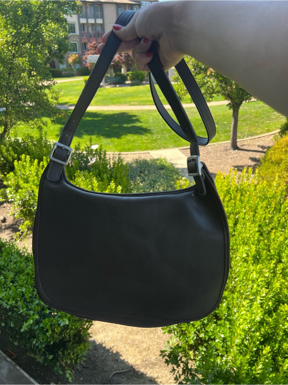 Vintage Coach Taupe color  Hippie Flap 9134